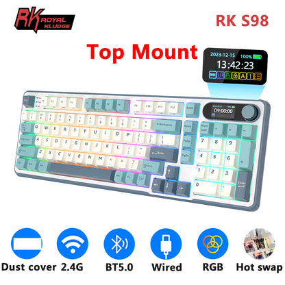 ROYAL KLUDGE S98 Mechanical Keyboard Top Mount TFT Screen 98 Keys