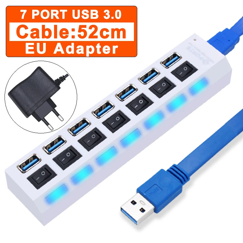 Hub USB 2.0/3.0 com ou sem alimentação externa