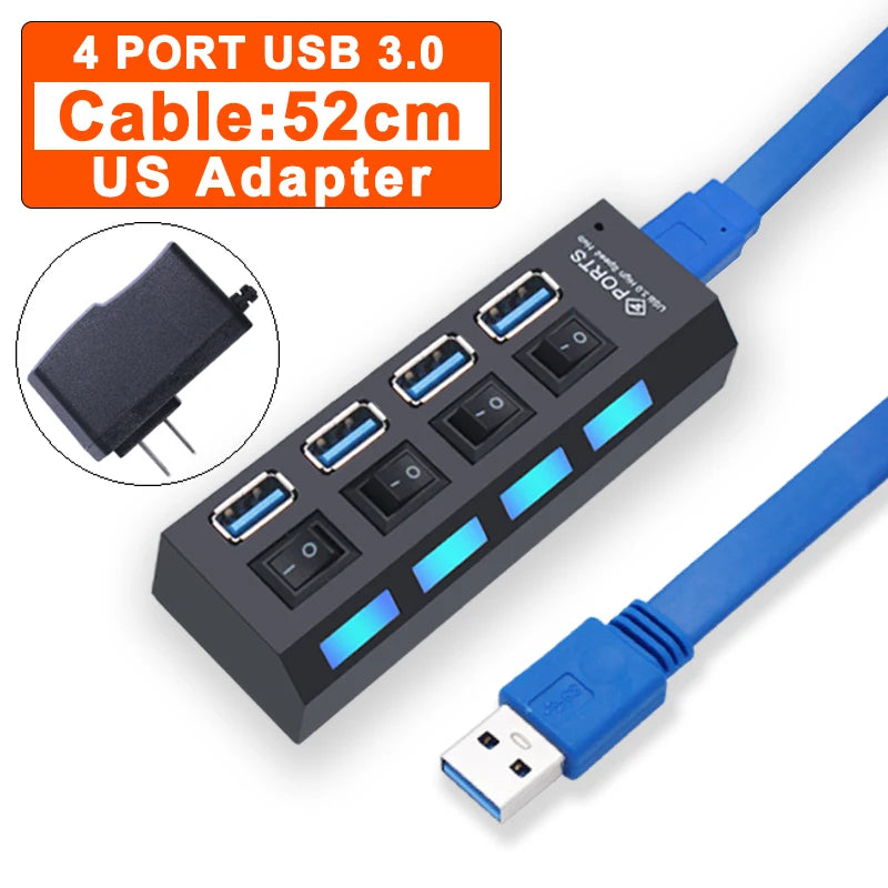 USB Hub 2.0/3.0 con o sin alimentación externa