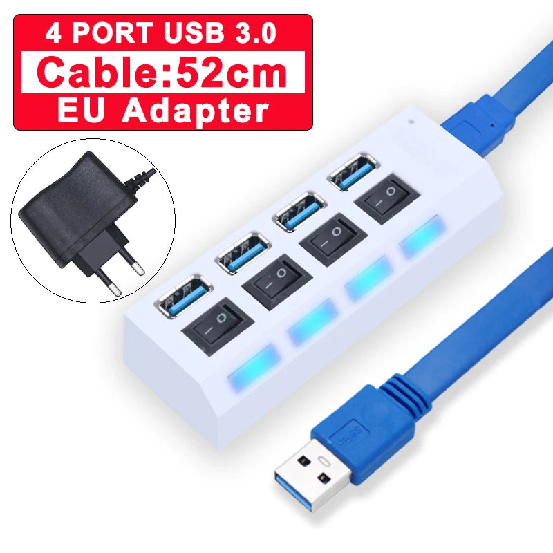 Hub USB 2.0/3.0 com ou sem alimentação externa